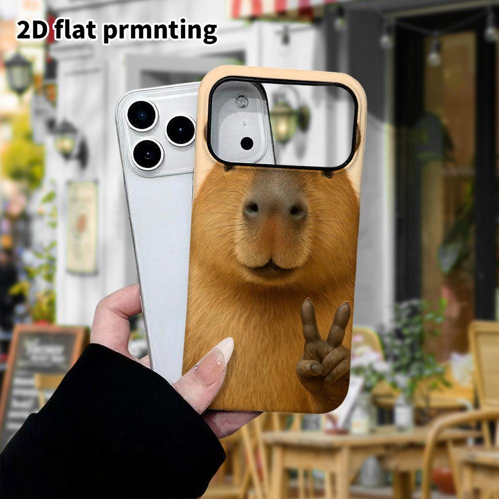 Phone Case: 2D Flat Design Suitable for iPhone 18 17 16 15 14 13 Pro Film Protective Case, Couple Style, Capybara Design, Christmas and Halloween Gift