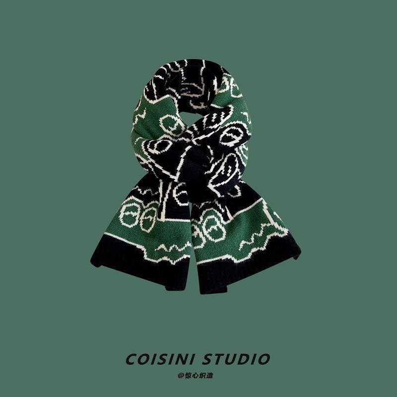 

Новый японский осенне-зимний шарф для женщин, милый крокодил, короткий вязаный теплый и универсальный маленький шарф для студентов и пар