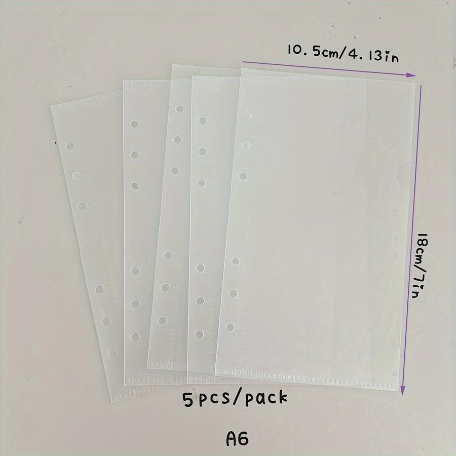 Frosted/PVC  & PP Binder Bags - Durable Storage Organizers with Ticket/Money Ring for, Office, Hobby Collectors - Compatible with Ring Binders, Loose P A6