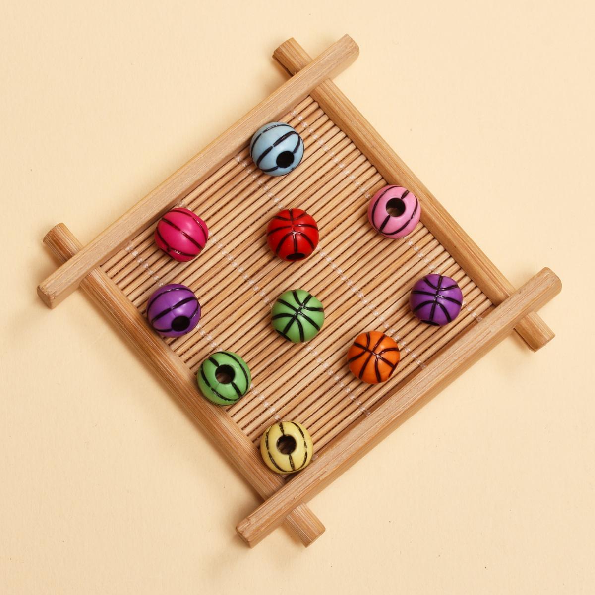 

10 шт., спортивные шарики для изготовления ювелирных изделий, 11 мм, бейсбол, волейбол, баскетбол, футбол, софтбол, ювелирные изделия из бисера, браслет «сделай сам» Style 3