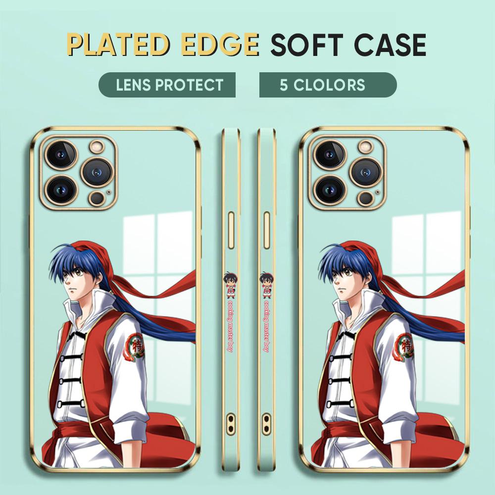Japonské pouzdro na telefon Anime Plating pro iPhone 11 13 15 Samsung Galaxy A52 Xiaomi Redmi 12C Note 10 Pro Oneplus měkké obaly na smartphone