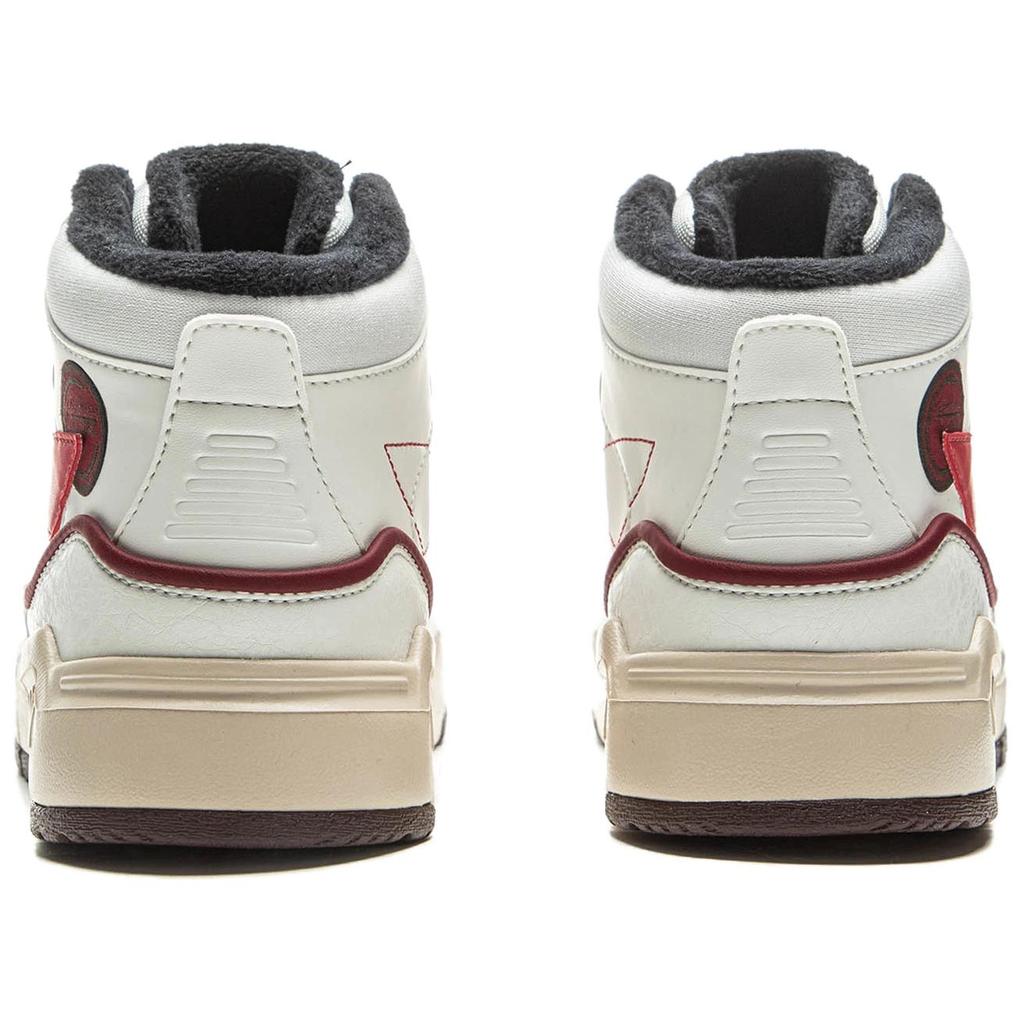 Li Ning Common 80s Mid Retro Versatile Simple Durable Breathable High Top Skate Shoes Women Sneakers AGCV408-3