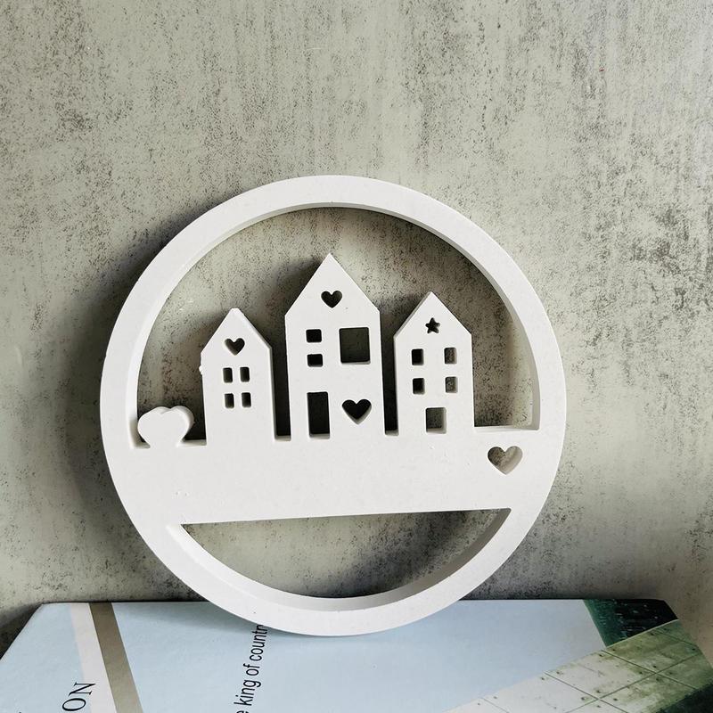 Resin House Mold Concrete Moulds Non-stick Circular Heart House Mould For Aromatherapy Gypsum Ornament Resin Craft Home