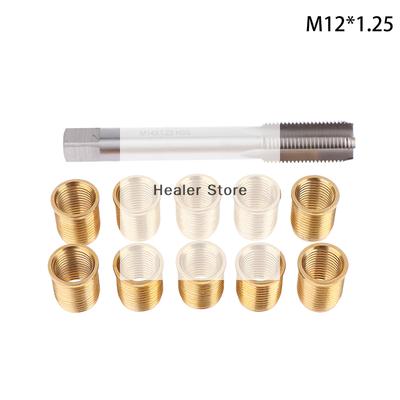 Spark Plug Thread Hole Repair Tools Metal M12x1.25 Inserts M14x1.25 Tap 14mm Rethreaded Kit Threaded Tap Spark Plug Tap Inserts