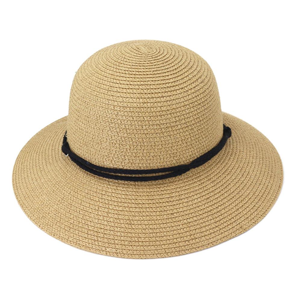 (One Size, Khaki) Women Men Summer Straw Hat Bucket Cap Bucket Hats UV Protection Beach Holiday Sun Hat