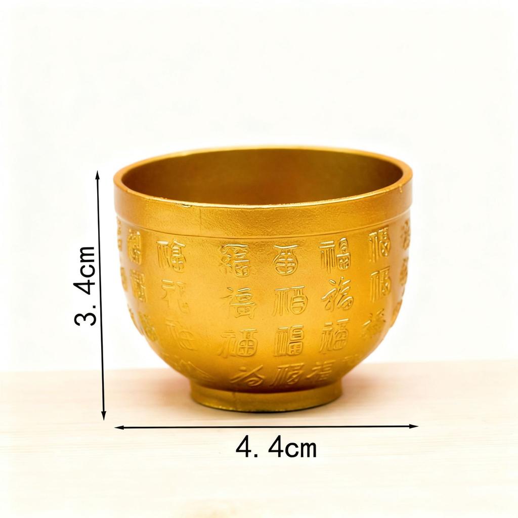 Brass Water Supply Cup God of Wealth Wine Supply Utensil Household Table Offering Bodhisattva Buddha Hall Offering Cup