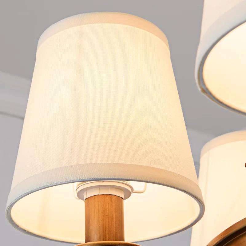Vintage Chandelier Modern Living Room Bedroom Foyer Light Fixtures Fabric Lampshade Lamp Decor Home Lighting Lustre E14 110-220V