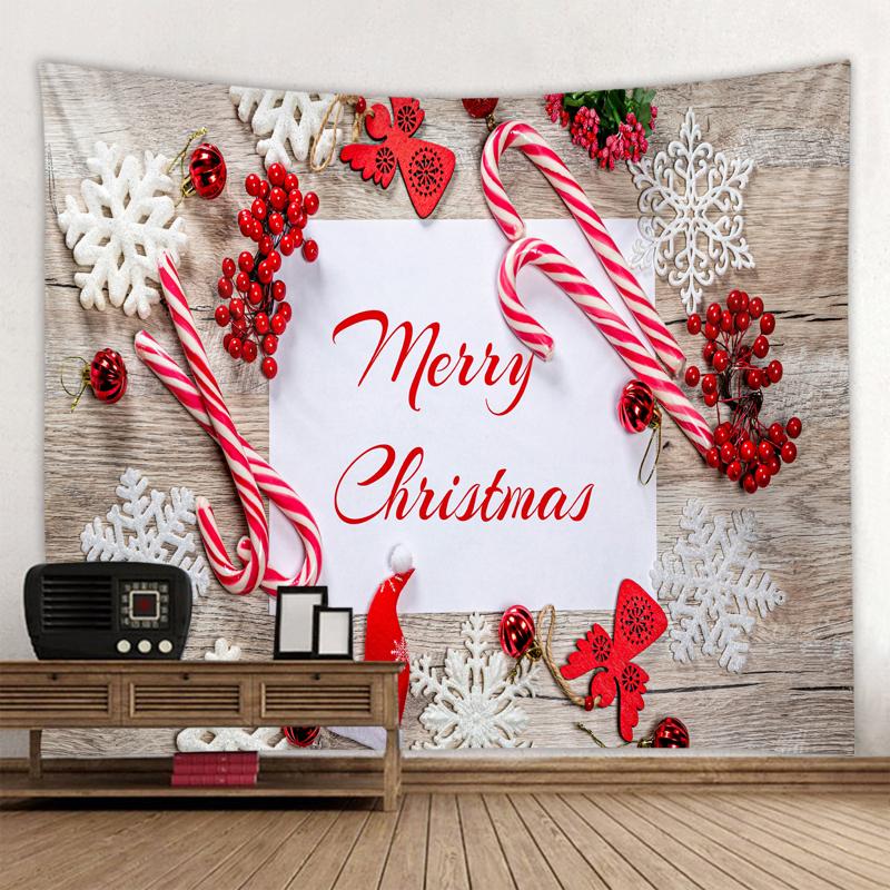 Home Decor Christmas Tapestry Gift Winter Night Print Hanging Fireplace Print Wall Decor Background Fabric tapeçaria de natal