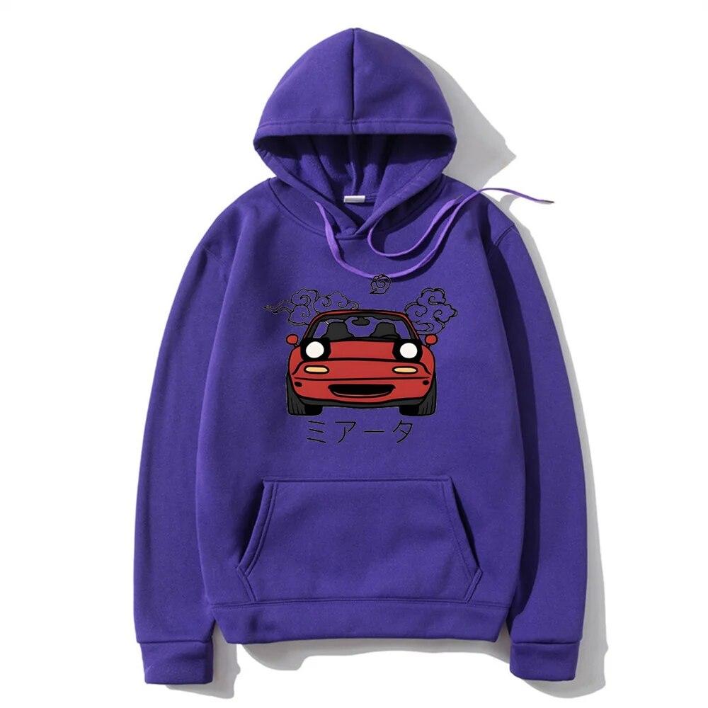 Anime Initial D Hoodie JDM Japanese Automotive Miata MX5 Printed Hoody Women Crewneck Sweatshirts Unisex Pullover Tops Unisex Clothing