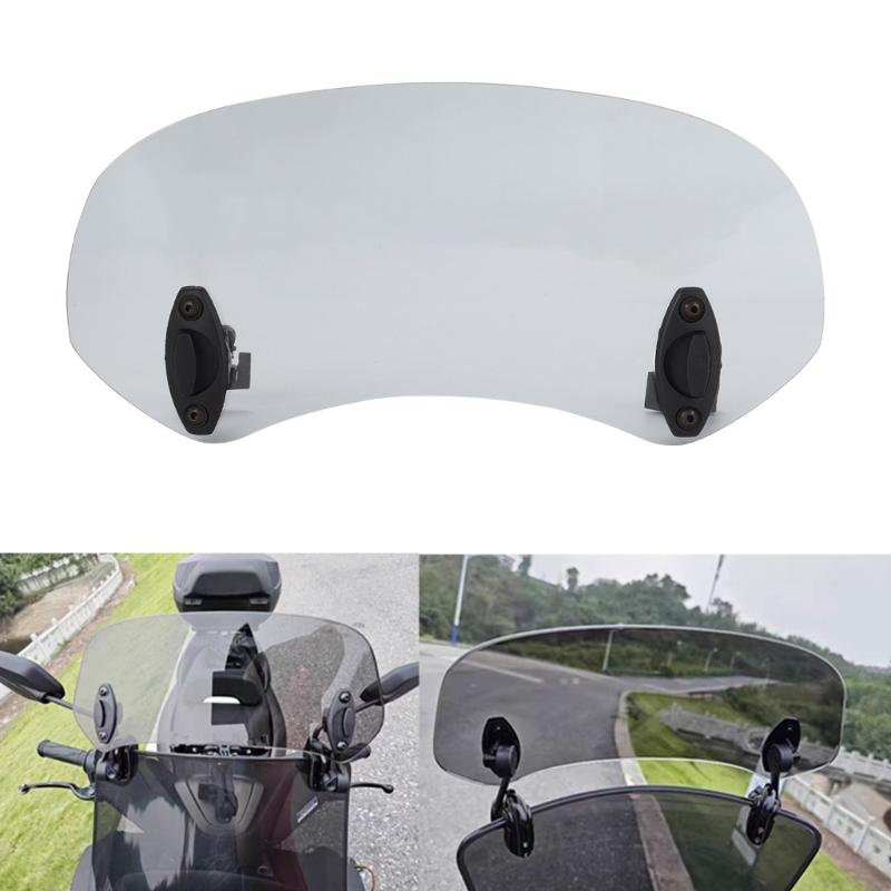Motorcycle Wind Deflector With Adjustable Angle Windshield Extension Spoiler For Street Cruisers And Retro Bikes