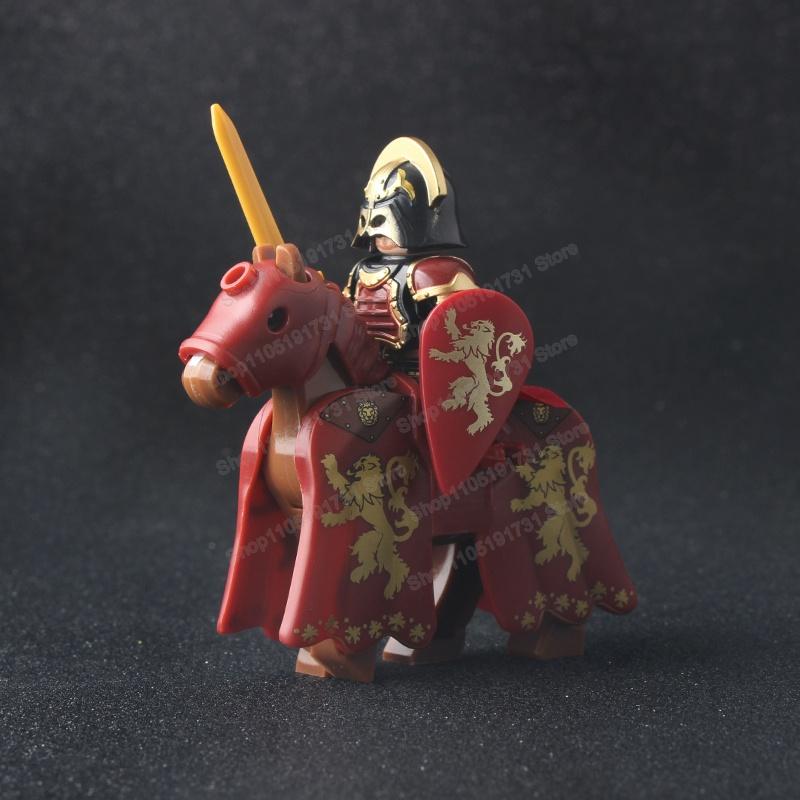 Medieval Knight Serie Figures Building Blocks Warrior Soldiers Guards Lion Heart Hospital Teutonic Knight Battle Pastor Kid Gift