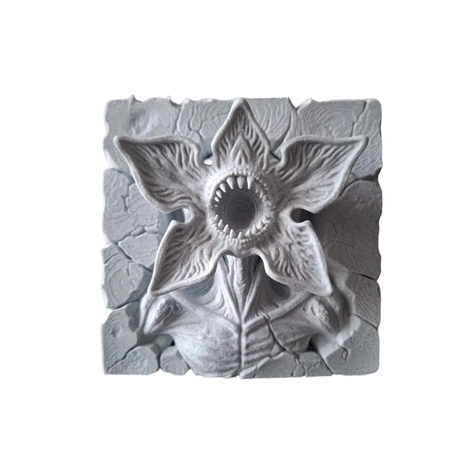 

3D Printed Decorative Sculpture Dark Style Monster Flower Design Relief Wall Art Figurine for Home Office Display and Collectible Item One Size