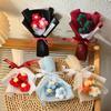 Mini Handmade Yarn Flower Bouquet Crochet Heart Bouquet Valentine'S Day Mother'S Day Romantic Gift Desktop Decoration