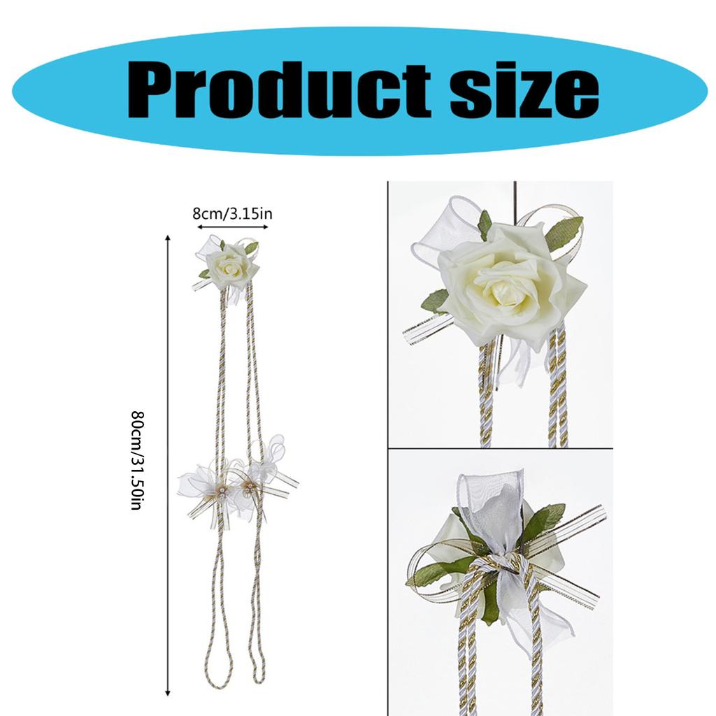 Wedding Ritual Cord with Colorful Rose Flower Soft Handweave Lassos Rope for Bridals and Grooms Attire Handfasting Cord