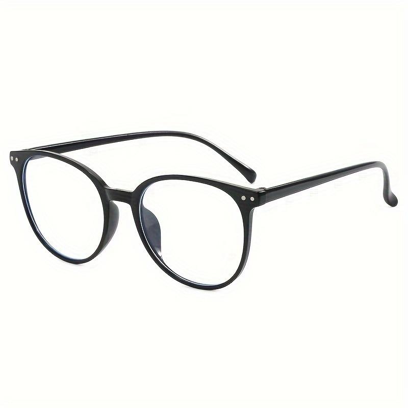 Vintage Oval Full Rim Non-Prescription Glasses Anti-Blue Light Clear Lens Fashionable Unisex Eyewear
