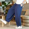 Men's Loose Wide-Leg Linen Pants - Chinese Style, Plus Size, Vintage Bloomer Trend
