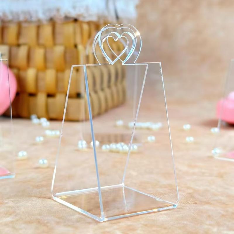 Luxury Acrylic Transparent Gift Box Handbag Triangle Wedding Candy Basket Birthday Party Anniversary Celebration Banquet Available in Multiple Places