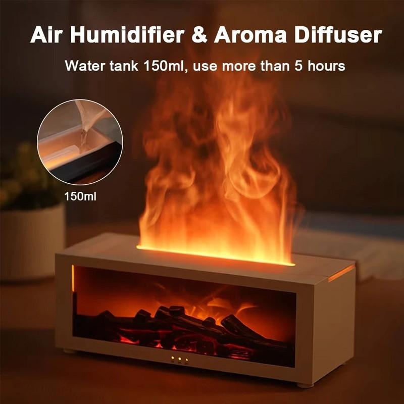 3D Simulation Air Humidifier Essential Oils Humidifiers Home Aroma Humidifier Flame Automatic Fragrance Diffuser With Remote Control