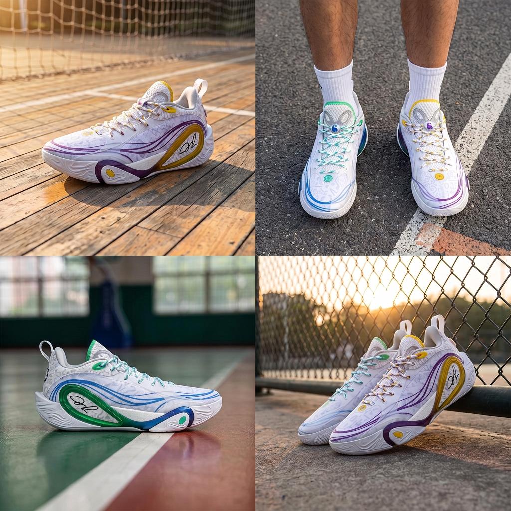 Li Ning DLO1 Cushioning Low Top Basketball Shoes Men's White Gray ABPV009-12