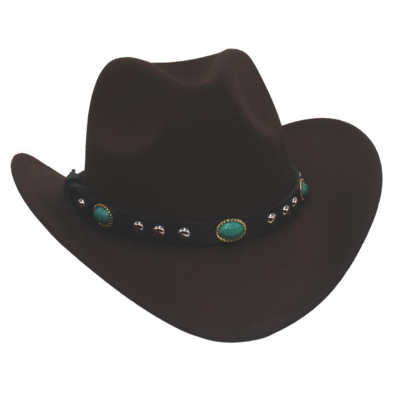 Riveted Western Cowboy Felt Fedora Hat