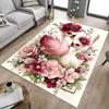 1PC Swan Floral Non-Slip Floor Carpet Compatible for Office&Living Room&Dining room - Flat-Weave Machine- Soft & Pattern-E295