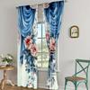 2Pc Flower Print Curtains Decorative Window Drapes Window Treatments For Bedroom Living Room Home Decoration Room Decoration_ai1