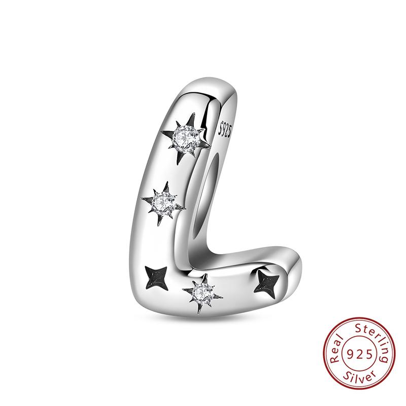 Classic Copper 26 Letters A-Z Alphabet Charms Stars Letter Beads Fit Bracelet Diy Charm For Woman Jewelry Making