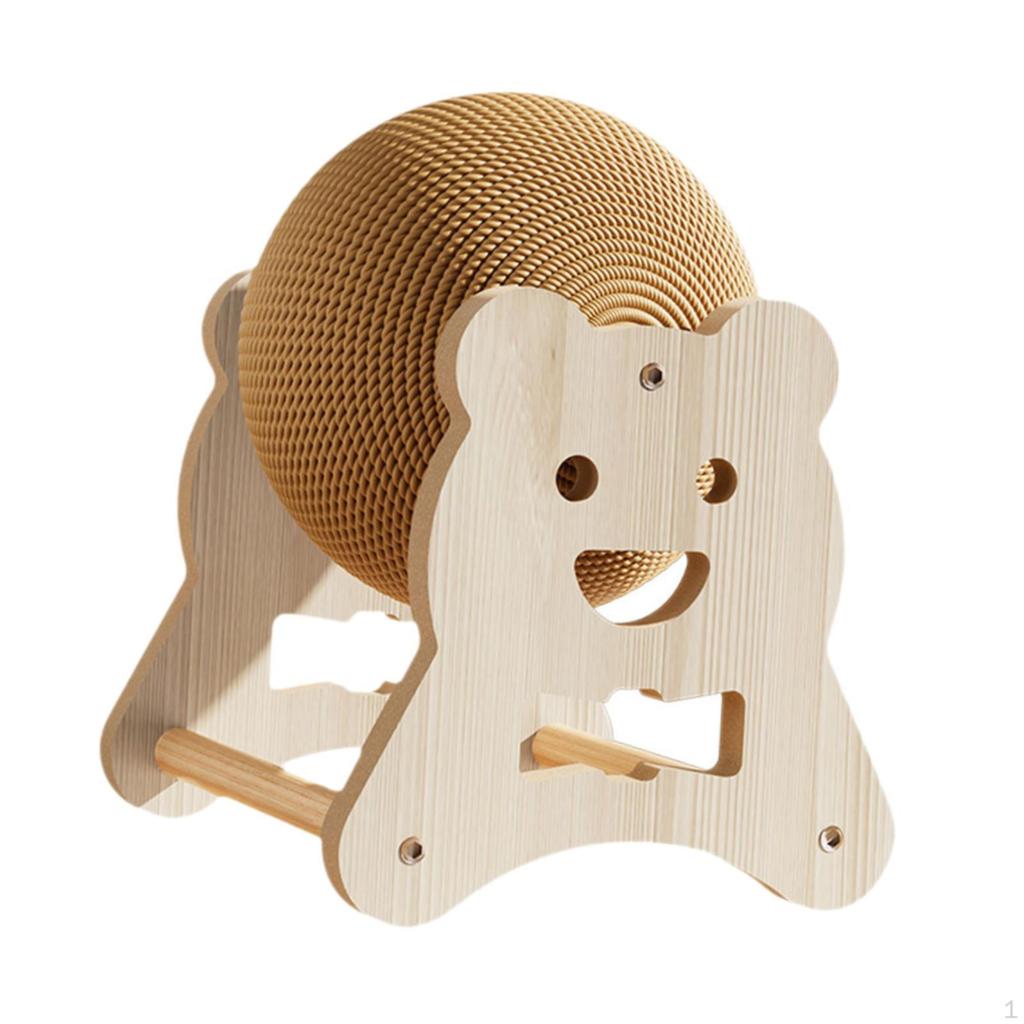 Cat Scratcher Ball, Wooden Scratching Toy for Indoor Cats