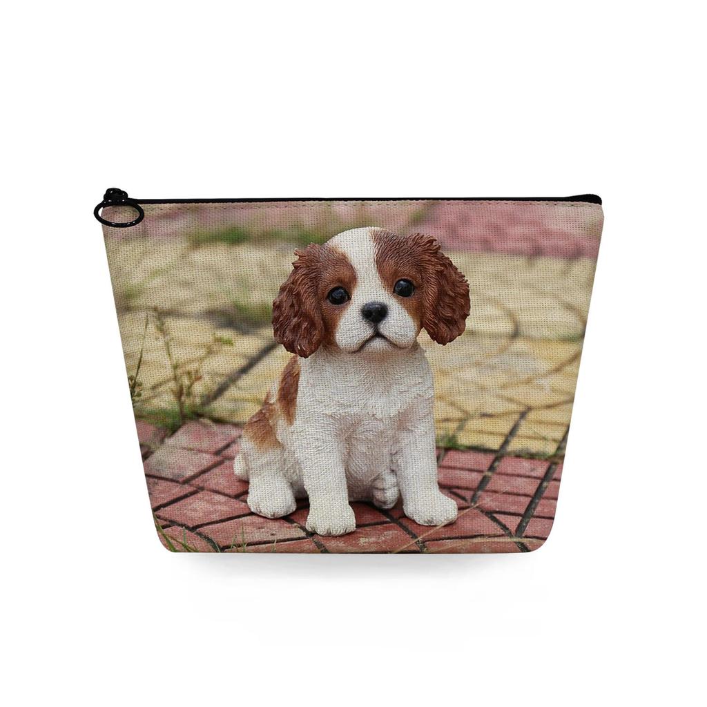 Women Dog Print Cosmetic Bag Toiletries Organize Travel Storage Case 6716