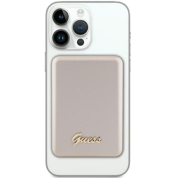 15W Induction Powerbank Guess 5000mAh MagSafe Metal Script Logo Gold