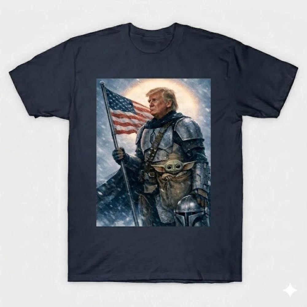 Donald Trump Unisexdalorian Baby Yoda Star Wars Parody T Shirt S