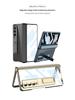 Samsung Z Fold 4 Transparent Magnetic Stand Case with Electroplated Phantom Design