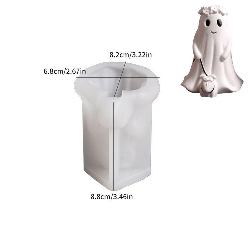 Halloween Ghost Candle Silicone Mold DIY 3D Scented Candle Making Wax Mould Gypsum Ornament Resin Soap Chocolate Mold Home Decor