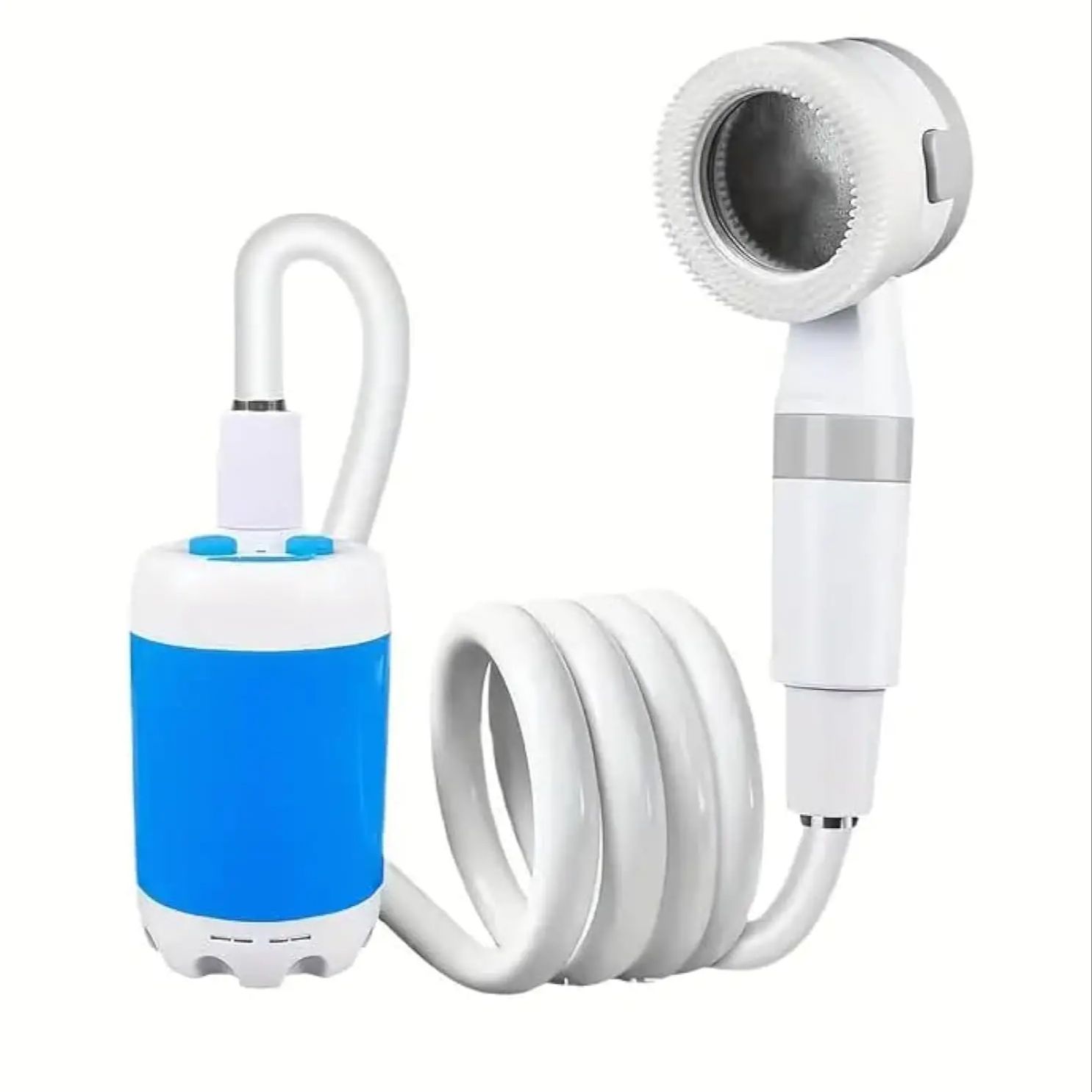 

Portable Camping Shower Pump - Rechargeable Outdoor Shower Head Sprayer, Pumps Water from Bucket. Experience Refreshment Anywher