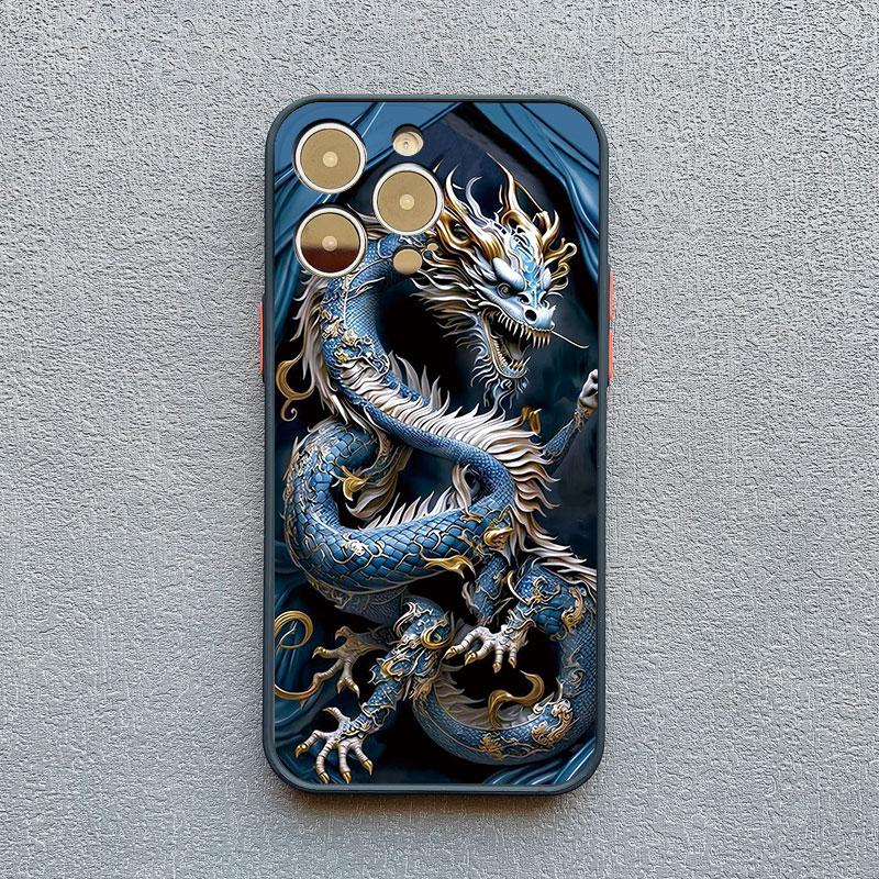 Dragon Totem Phone Case For iPhone 16 13 12 11 15 14 Pro Max 14Plus XS X XR 13 Mini 7 8 Plus SE2 Vintage Dragon Shockproof Cover