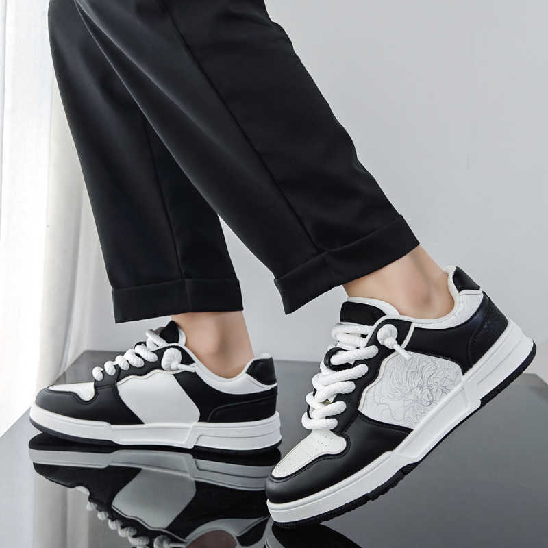 PU Leather Round Nose Boty For Man Casual Men's Summer Brand Sneakers Hand Made Shoes Men Sport Luxo Cute Super Cozy