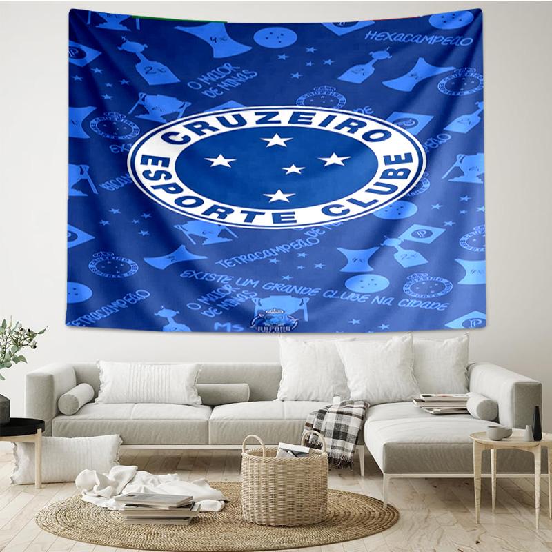 1PC Cru-zeiro Esporte Club Crest Printed Tapestry Room Decoration Wall Hanging for Living Room Bedroom, dormitory, Birthday and Christmas gifts