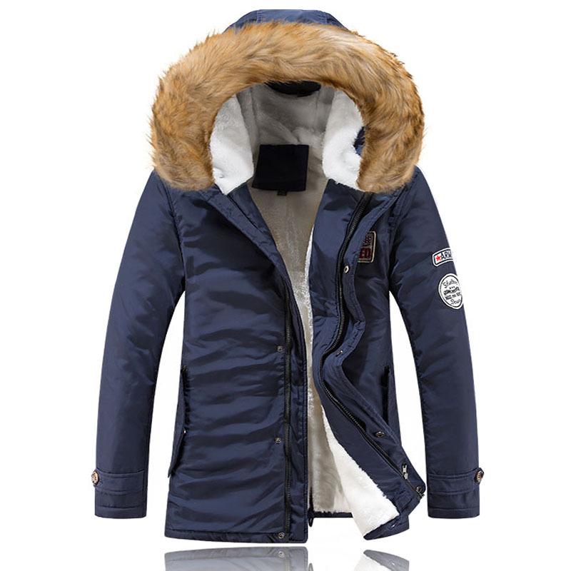 

«Мужская повседневная куртка с капюшоном и подкладкой из овчины 2020 года — супертеплая верхняя одежда из хлопка» 3XL (165-180)