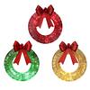 Lighted Christmas Wreath Battery Operated Pre-Lit Wreath with Large Bow And LED Lights for Indoor Outdoor Christmas Holiday Yard Garden Porch Decor