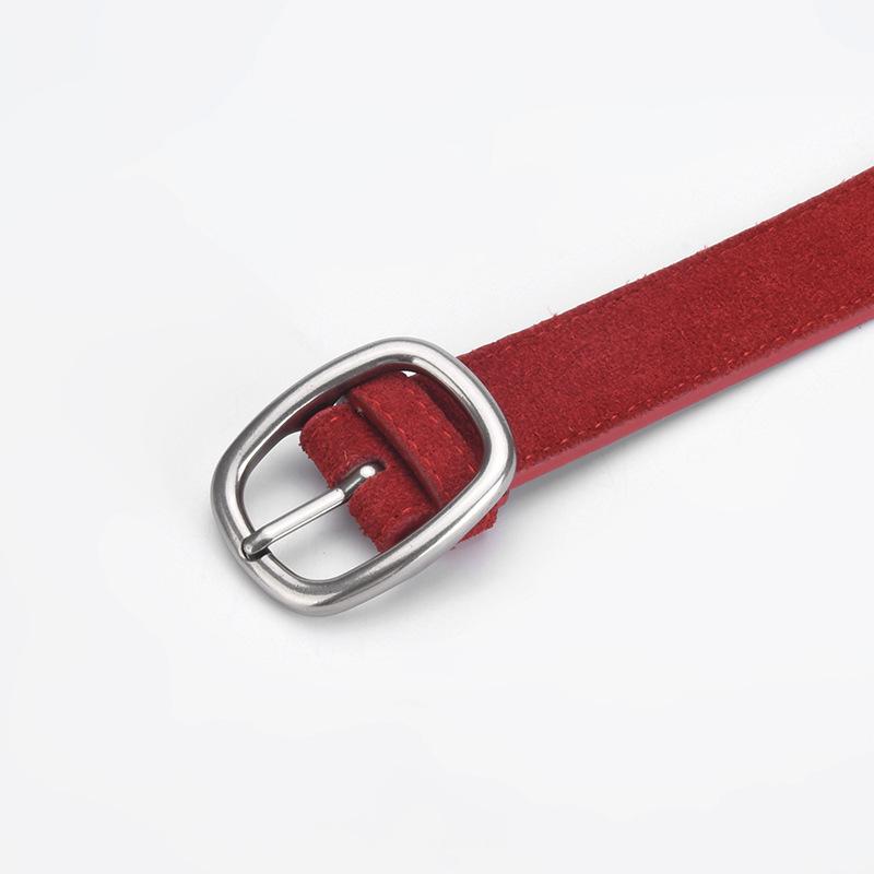 Retro Belt Women's Dress Pants Decoration Fashionable Simple High-end Reverse Velvet Leather Pin Buckle Belt for Women
