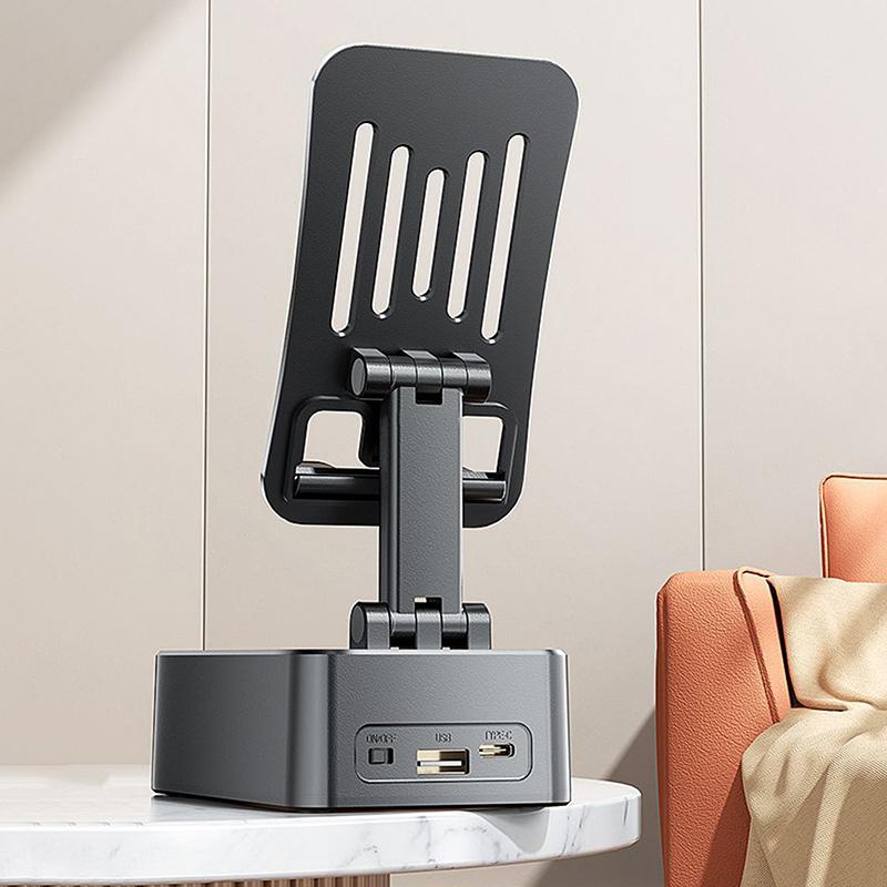 Suport 3 în 1 pentru telefon mobil, difuzor Bluetooth, baterie externă, rotativ, pliabil, suport de birou leneș pentru telefon mobil, tablete