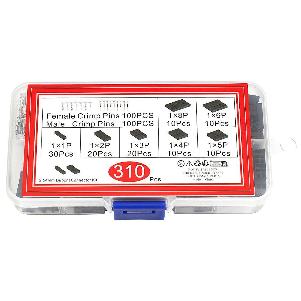 310Pcs/Set Female Pin Connector Wire Jumper 2.54mm Terminal Connector  Electronic DIY Housing Kit