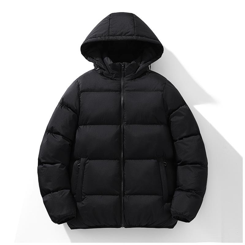 

New detachable hooded cotton-padded men s winter thickened warm jacket middle-aged and elderly cotton-padded jacket men s clothing L чорний