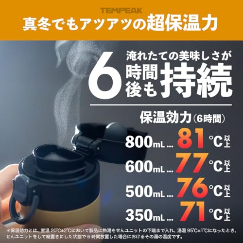Atlas Water Bottle 500ml Super Insulated One-Touch Mug Vacuum Insulation Easy Clean Lightweight Slim Coffee Compatible Sports Drink Stainless Steel