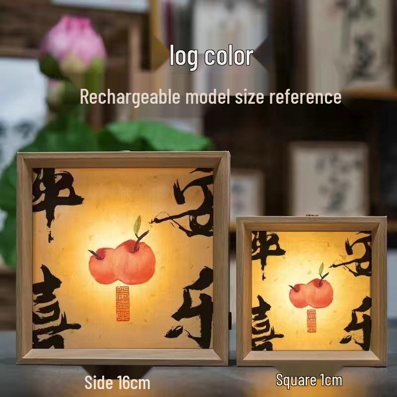 Retro Calligraphy Photo Frame Night Light - Handmade DIY Creative Tabletop Decor & Custom Gift