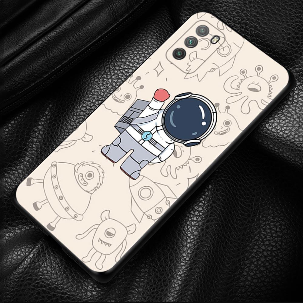 Cute Star Planet Astronaut Case For Xiaomi POCO X3 M3 Pro X3 NFC X3 F3 GT F1 Cover for Mi Civi 11T 10T Pro 9T 11 Note 10 Lite