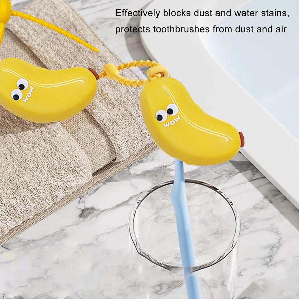 Tooth Brush Cover Portable Toothbrush Holder Travel Toothbrush Protective Caps Cute Banana Hiking Camping Brush Caps Case
