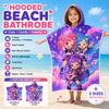 Prosop de baie cu glugă drăguț K-POP pentru fete, imprimare plată, violet, poncho idol anime, microfibră cu uscare rapidă, prosop de plajă pentru copii și adulți