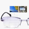 Reading Glasses Dual Light Presbyopia Eyeglasses Rimless Presbyopic Eyewear Computer Eyeglasses