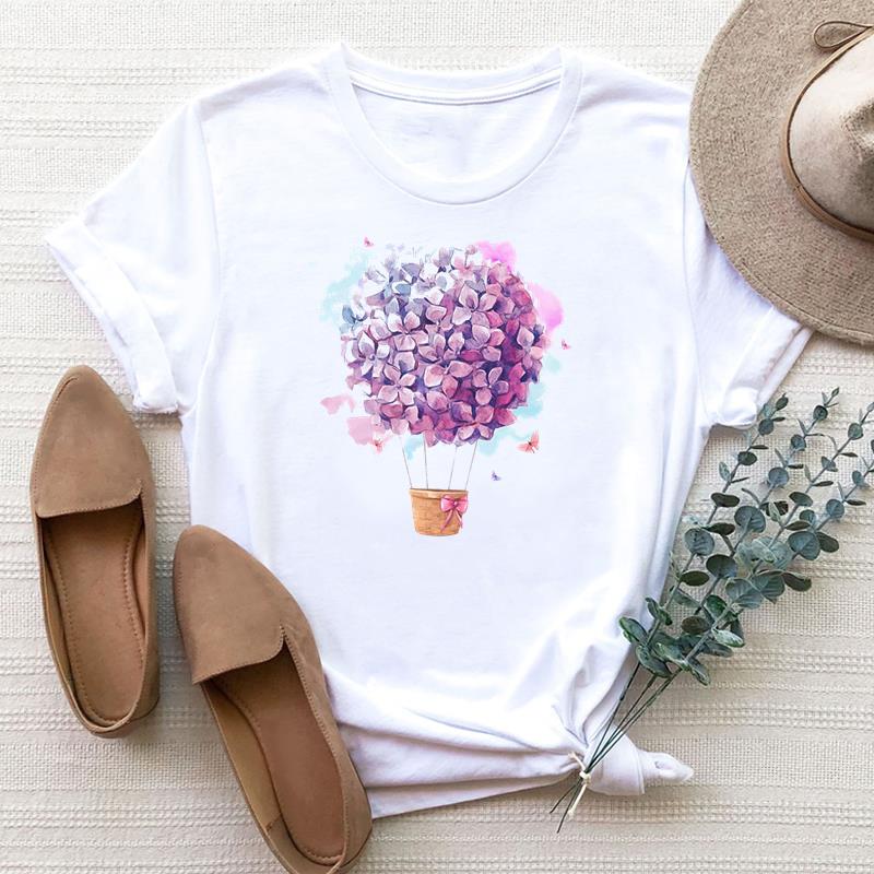 European size Clothing Women Butterfly Watercolor Trend Cute Print Short Sleeve Tee Top Fashion T Shirt Woman Female T Graphic T-shirts